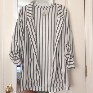 Black and White Striped Cardigan